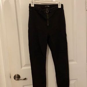 Black high waisted zipper detail fashion nova jeans